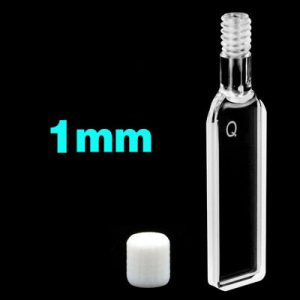 Quartz 1mm Threaded Cuvette, 350ul, Molded 83, Two-Way Light, Screw Cap, 1pc/ea, C014CS3
