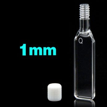 Quartz 1mm Fluorescence Screw 
Cap Cuvette, 350ul, Standard 80, Four-Way Light, Screw Cap, 1pc/ea, C014CS6