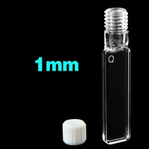 Quartz 1mm Large Screw Cap Fluorescence Cuvette, 350ul, Standard 80, Four-Way Light, Screw Cap, 1pc/ea, C014CS8