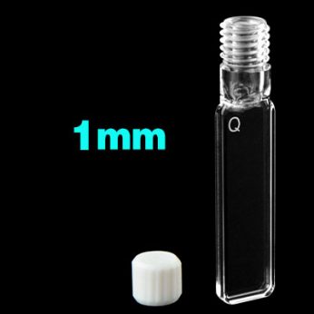 Quartz 1mm Large Screw Cap
 Fluorescence Cuvette, 350ul, Standard 80, Four-Way Light, Screw Cap, 1pc/ea, C014CS8