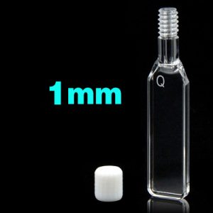 Quartz 1mm Screw-Cap Cuvette, 350ul, Molded 83, Four-Way Light, Screw Cap, 1pc/ea, C014CS9
