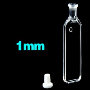 Quartz 1mm Stoppered Fluorescence Cuvette, 430 µl, Molded 83, Four-Way Light, PTFE Stopper, 1pc/ea, C014SS