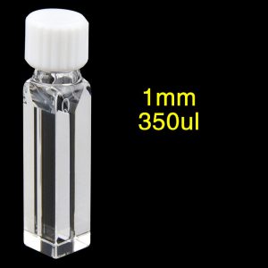 Quartz 1/10mm Quartz Micro Cuvette, 350ul, Molded 83, Four-Way Light, Screw Cap, 1pc/ea, C014TE