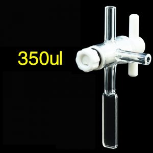 Quartz 1mm Fluorescence Flow Cuvette, 350ul, Molded 83, Four-Way Light, PTFE Valve, 1pc/ea, C014WE