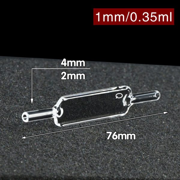 C014WS3 1mm 4mm OD Diameter Flow Cuvette 0.35ml Four Way Light 1pc ea