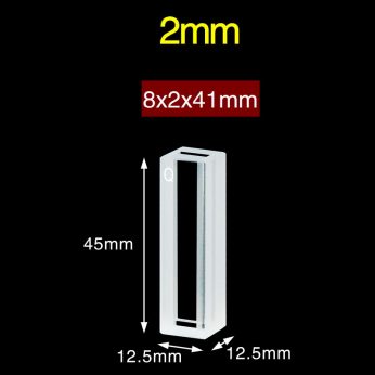 Quartz 2mm Quartz Two-Way Cuvette, 0.5ml, Sintered 83, Two-way Light, PTFE Cap, 1pc/ea, C022CR3