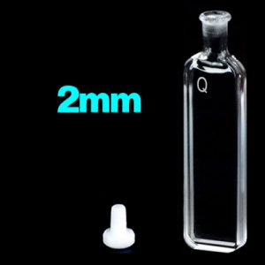 Quartz 2mm Stoppered Cuvette, 880 µl, Molded 83, Two-Way Light, PTFE Stopper, 1pc/ea, C022SS1