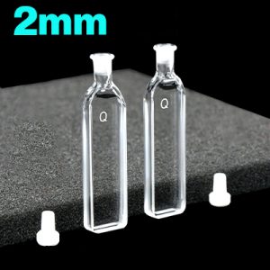 Quartz 2mm Stoppered Cuvette, 880 µl, Molded 83, Two-Way Light, PTFE Stopper, Pack of Two, C022SS2