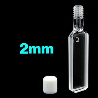 Quartz 2mm Threaded  Cuvette, 700ul, Molded 0.01, Two-way Light, Ptfe Cap, 1pc/ea, C022TF