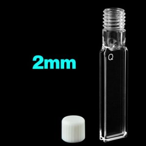 Quartz 2mm Large Screw Neck Cuvette, 0.7ml, Molded 83, Two-way Light, Screw Cap, 1pc/ea, C022TS2
