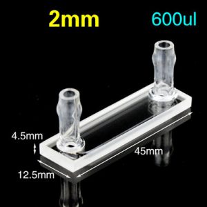 Quartz 2mm, Two-Way Light, Flow Cuvette, 600 ul, Molded 83, C022WS4