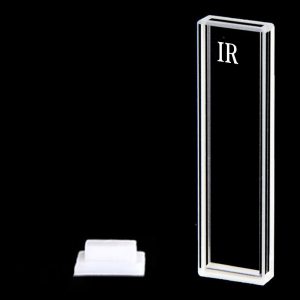 IR Quartz (JGS3) 2mm Standard Cuvette, 700ul, Sintered 83, Four-Way Light, PTFE Cap, C024CR