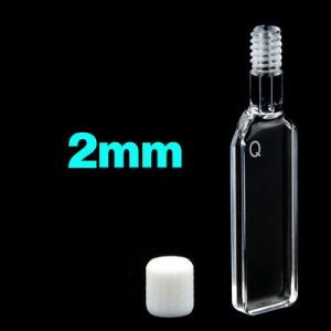 Quartz 2mm Threaded  Cuvette, 700ul, Molded 83, Four-Way Light, Screw Cap, 1pc/ea, C024TS