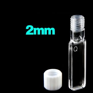 Quartz 2mm Large Screw-Cap Cuvette, 700ul, Molded 83, Four-Way Light, Screw Cap, 1pc/ea, C024TS10