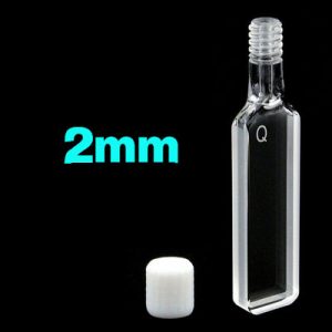 Quartz 2mm Threaded  Cuvette, 700ul, Molded 83, Two-Way Light, Screw Cap, 1pc/ea, C024TS3