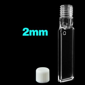 Quartz 2mm Large Screw-Cap Cuvette, 700ul, Molded 83, Four-Way Light, Screw Cap, 1pc/ea, C024TS9