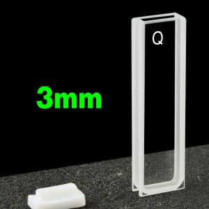 Quartz 3mm Standard Cuvette, 1.05ml, Sintered 80, Two-way Light, PTFE Cap, C032CA
