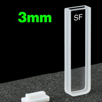 Quartz 3mm Standard Cuvette, 1.05ml, Molded 0.01, Two-way Light, PTFE Cap, 1pc/ea, C032CF
