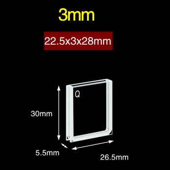 Quartz 3mm Quartz Two-Way Cuvette, 1.5ml, Sintered 83, Two-way Light, PTFE Cap, 1pc/ea, C032CR6