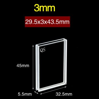 Quartz 3mm Quartz Two-Way Cuvette, 3ml, Sintered 83, Two-way Light, PTFE Cap, 1pc/ea, C032CR7