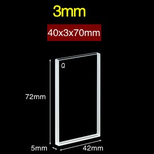 Quartz 3mm Quartz Two-Way Cuvette, 6.7ml, Standard 80, Two-way Light, No Cover, 1pc/ea, C032WS2