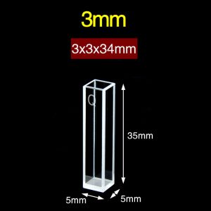 Quartz 3mm Fluorescence Cuvette (3mm precision sintered), 240ul, Sintered 83, Four-Way Light, 1pc/ea, C034CR