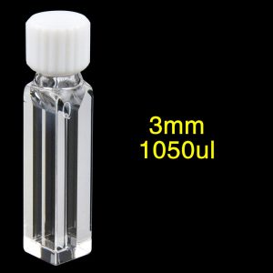 Quartz 3/10mm Quartz Micro Cuvette, 1050ul, Molded 83, Four-Way Light, Screw Cap, 1pc/ea, C034TE