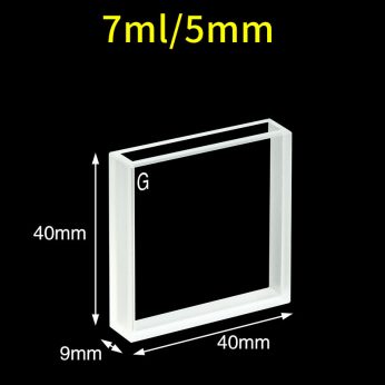 Glass 5mm Custom Glass Cuvette, 7ml, Custom Version, Two-way Light, PTFE Cap, 1pc/ea, C052CC1
