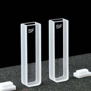 Quartz 5mm Standard Cuvette, 1.75ml, Molded 0.01, Two-way Light, PTFE Cap, Pack of Two, C052CF2