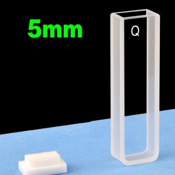 Quartz 5mm Standard Cuvette, 1.75ml, Sintered 83, Two-way Light, PTFE Cap, 1pc/ea, C052CR