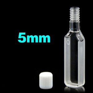 Quartz 5mm Threaded  Cuvette , 1.75ml, Molded 83, Two-way Light, PTFE Cap, 1pc/ea, C052CS3