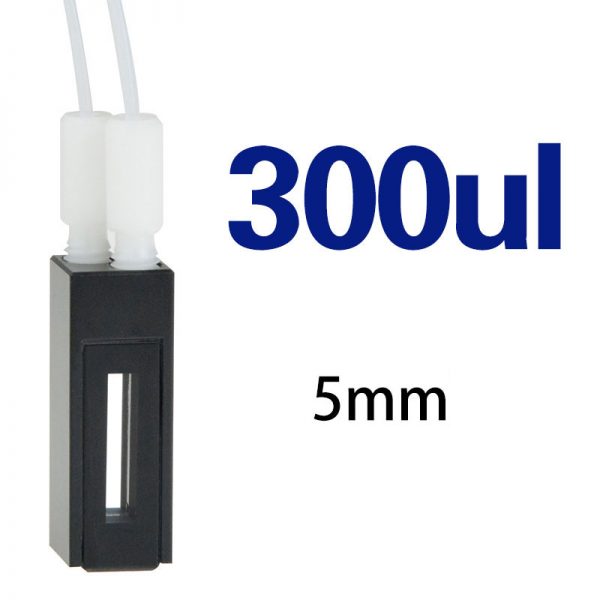 C052WS 5mm Flow Cuvette 300ul Two way Light 1pc ea 1