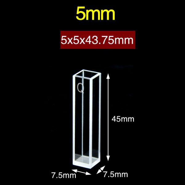 C054CR 5mm Quartz Fluorescence Cuvette 0.8ml Four Way Light PTFE Cap 1pc ea