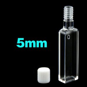 Quartz 5mm Threaded  Cuvette, 1.75ml, Molded 83, Four-Way Light, Screw Cap, 1pc/ea, C054TS