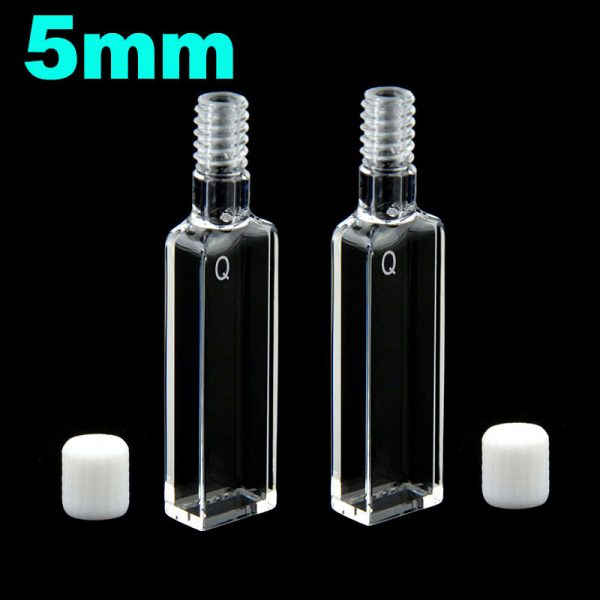C054TS1 5mm Threaded Cuvette 1.75ml Four Way Light Screw Cap Pack of Two