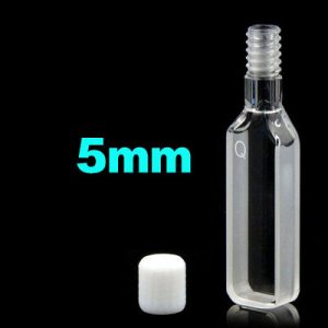 Quartz 5mm Threaded  Cuvette, 1.75ml, Molded 83, Two-Way Light, Screw Cap, 1pc/ea, C054TS2