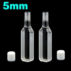 Quartz 5mm Threaded  Cuvette, 1.75ml, Molded 83, Two-Way Light, Screw Cap, Pack of Two, C054TS3