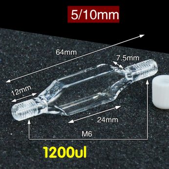 Quartz 5mm Threaded Airtight Cuvette, 1200ul, Standard 80 , Four-Way Light, Screw Cap, 1pc/ea, C054TS4