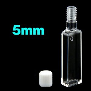 Quartz 5mm Fluorescent Screw Cap Cuvette, 1.75ml, Molded 83, Four-Way Light, Screw Cap, 1pc/ea, C054TS9