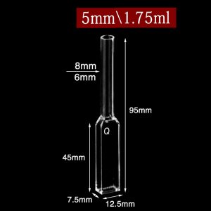 5mm Quartz Long-Neck Cuvette, 1.75ml, Molded 83, Four-Way Light, 1pc/ea, C054WS1