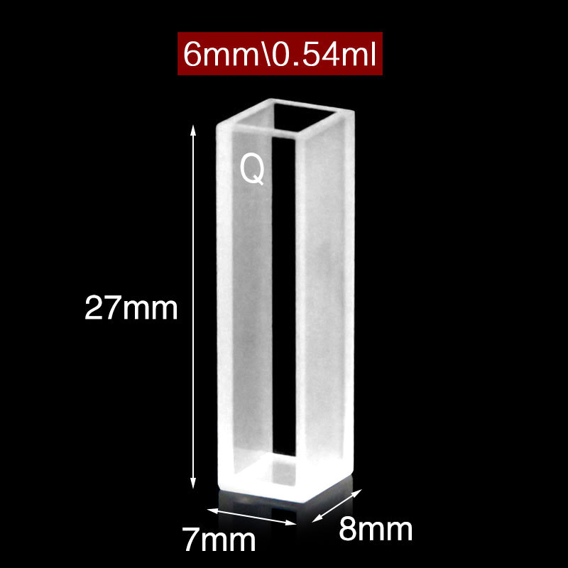 Quartz 6mm Standard  Cuvette, 0.54ml, Molded 83, Two-way Light, No Cap, 1pc/ea, C062CS1
