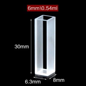 Glass 6mm Cuvette, 0.54ml, Standard 80, Two-way Light, Open-Top, 1pc/ea, C062CS2