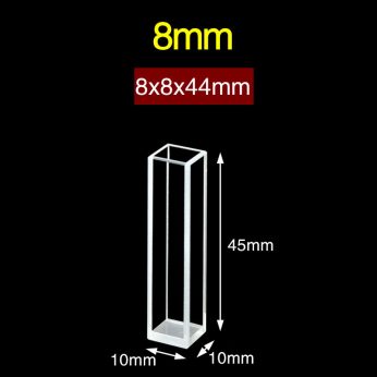 Quartz 8mm Quartz Fluorescence Cuvette, 2ml, Sintered 83, Four-Way Light, PTFE Cap, 1pc/ea, C084CR
