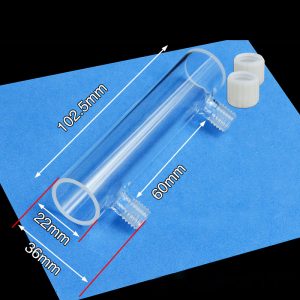 Quartz 100mm, Two-Way Light, Circular Flow Cuvette, 28 ml, Sintered 83, C1001TS1