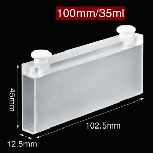 Quartz 100mm Stoppered Cuvette, 35 ml, Sintered 83, Two-Way Light, PTFE Stopper, 1pc/ea, C1002SS