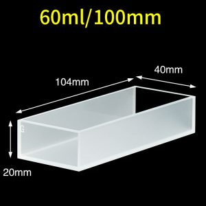 Glass 100mm Custom Glass Cuvette, 60ml, Custom Version, three-way light, Open-Top, 1pc/ea, C1003CC
