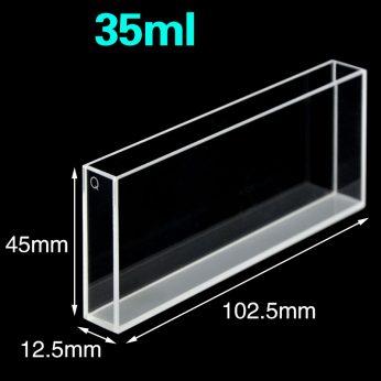 Quartz 100mm Fluorescence Cuvette
 Sample Chamber, 35ml, Standard 80, Four-Way Light, PTFE Cap, 1pc/ea, C1004CS