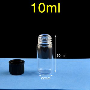 Quartz Screw-Cap Bottle, 10ml, Ø22×50mm, JGS2, PP Cap with PTFE Gasket, 1pc/ea, C101TS