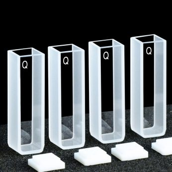Quartz 10mm Standard Cuvette, 3.5ml, Sintered 80, Two-way light, PTFE Cap, Pack of Four, C102CA1
