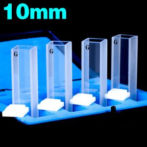 Glass 10mm Glass Cuvette, 3.5ml, Sintered 80, Two-way Light, PTFE Cap, Pack of Four, C102CA8